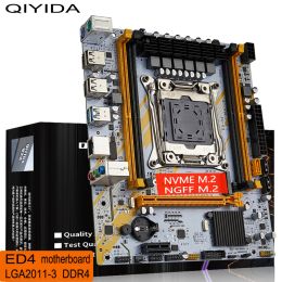 Cartes mères Qiyida x99 Motherboard LGA20113 SLOT USB3.0 NVME M.2 SSD PRÉPONDANCE DDR4 MÉMOIRE ET XEON E5 V3 V4 Processeur ED4