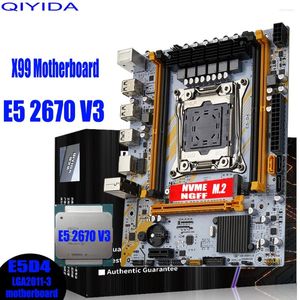 Moederborden QIYIDA X99 Moederbord Set LGA2011 3 Kit Met Xeon E5 2670 V3 CPU Processor Ondersteuning DDR4 RAM Geheugen NVME M.2 D4