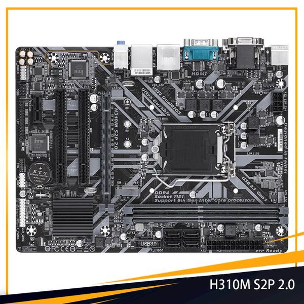 Cartes mères S2P 2.0 pour Gigabyte LGA1151 H310 2 emplacements DIMM DDR4 32 Go 4 ports SATA 3.0 carte mère de bureau Micro ATX carte mère de haute qualité