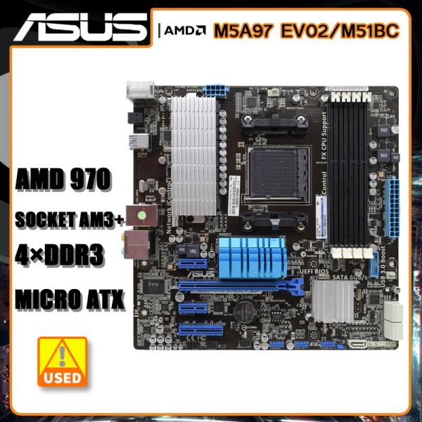 Capasco de placas base Am3+ placa base ASUS M5A97 EV02/M51BC La placa base AMD 970 DDR3 32GB PCIE 2.0 SATA III USB3.0 ATX