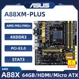 Cartes mères Socket FM2 / FM2 + carte mère ASUS A88XMPLUS Motherboard AMD A88X DDR3 64GB PCIE 3.0 SATA III USB3.0 Micro ATX pour AMD A107860K