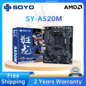 Cartes mères de la nouvelle carte mère AMD Dragon A520M de Soyo prend en charge Ryzen 5 CPU (3600 / 4650G / 5600G / 5600X) M.2NVME SSD USB3.1 Mémoire DDR4 Dual Channe