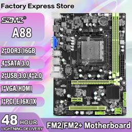 Cartes mères SZMZ A88 Performance de jeu Performance mère AMD FM2 + Prise en charge de socket A8 A107890K / ATHLON2 X4 880K CPU DDR3 SATA3.0 jusqu'à 16 Go USB 3.0