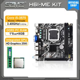 Cartes mères SZMZ H61 Kit de carte mère ITX avec processeur Core i5 3570 et Mémoire DDR3 8 Go + GPU PLACA MAE LGA 1155 avec ports NVME