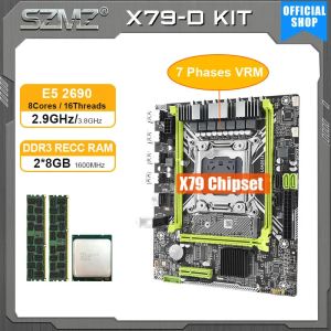 Cartes mères SZMZ X79 D Motherboard LGA 2011 Kit Xeon E5 2690 Processeur et 16 Go DDR3 Memory X79 Motherboard 2690