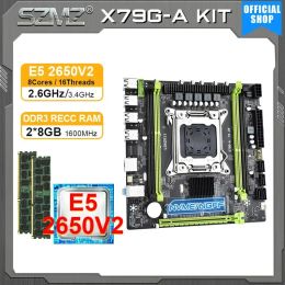 Cartes mères SZMZ X79 GA Motherboard LGA 2011 Kit Xeon E5 2650 V2 CPU + 2 * 8GB RAM X79 PLACA MAE 2650V2 Combo DDR3 PC Board 2011 Set 2011