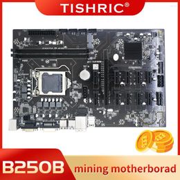 Moederborden TISHRIC B250B BTC 12-port PCIE Mijnbouw Moederbord X1 TOT X16 Slot LGA1151 GPU 12 Grafische Kaart ondersteuning DDR4 Voor Mijnwerker