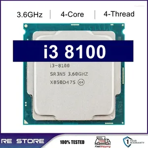 Cartes mères utilisées Core I3-8100 I3 8100 3,6 GHz Quad-Core Quad-Thread Processeur CPU 6M 85W LGA 1151
