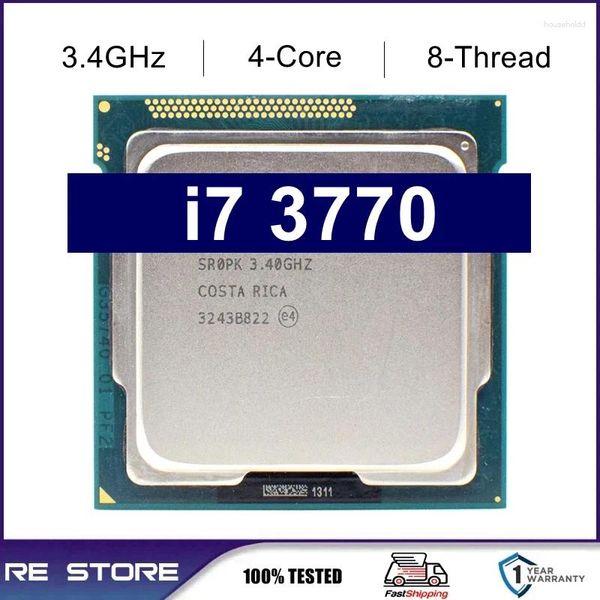 Cartes mères utilisées Core I7 3770 3.4GHz 8M 5.0GT/s LGA 1155 SR0PK CPU processeur d'ordinateur de bureau B75 carte mère