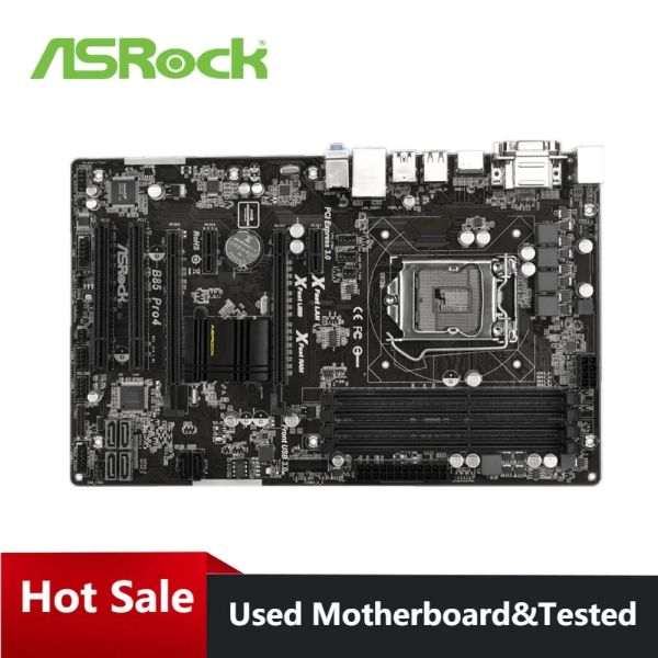 Cartes mères Utilisées de bureau ASROCK B85 Pro4 DDR3 LGA 1150 USB2.0 USB3.0 Boards 16 Go B85 ATX PC MAIN PC Utilisé bureau