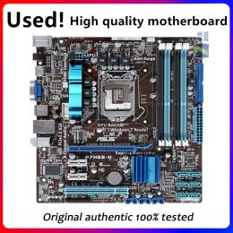 Cartes mères utilisées pour ASUS P7H55M Motorboard LGA 1156 DDR3 16 Go pour Intel H55 P7H55 Bureau de bureau SATA II PCIE X16 AMI BIOS AMI