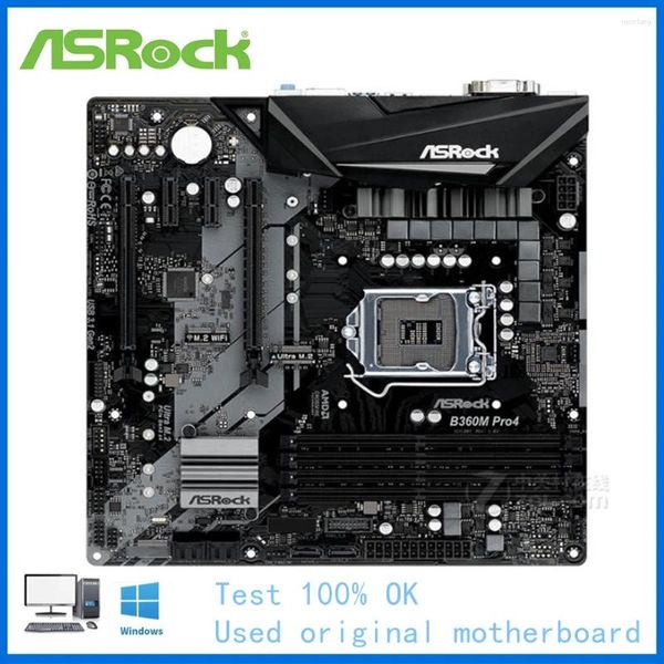 Cartes mères utilisées pour Intel B360 LGA 1151 CPU ASROCK B360M PRO4 PORTE POINTURE PORTOIRE LGA1151