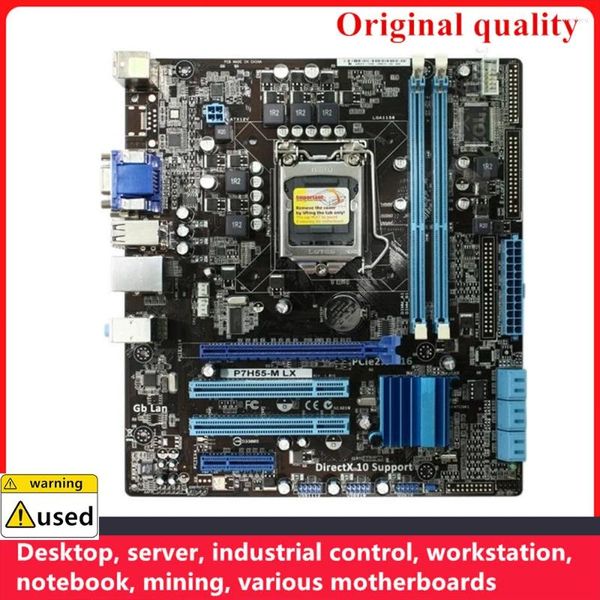 Cartes mères utilisées pour P7H55-M LX LGA 1156 DDR3 8 Go M-ATX Intel H55 Bureau de bureau SATA II USB2.0