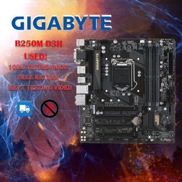 Cartes mères utilisées Gigabyte B250M D3H DURVANT MOTHROD LGA 1151 Prise en charge 6th / 7thgen I7 i5 I3 DDR4 64GB M.2 SSD