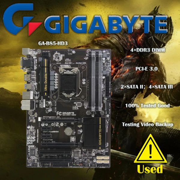 Les cartes mères ont utilisé Gigabyte GAB85HD3 LGA 1150 DDR3 B85HD3 32 Go pour i3 i5 i7 22nm CPU Bureau de bureau