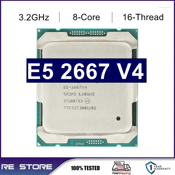 Cartes mères Utilisé XEON E5 2667 V4 PROCESSEUR CPU 8 CŒURS 3,2 GHz 25 MO L3 CACHE 135 W SR2P5 LGA 2011-3 X99 Carte Mère