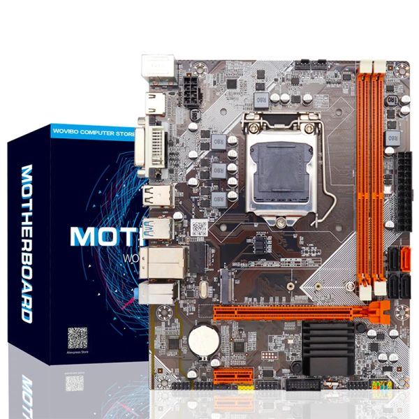 Cartes mères Wovibo B75 Desktop Motherboard LGA 1155 Socket M.2 SSD pour Intel LGA1155 I3 I5 I7 CPU DDR3 RAM MEMORY SATA III USB 3.0