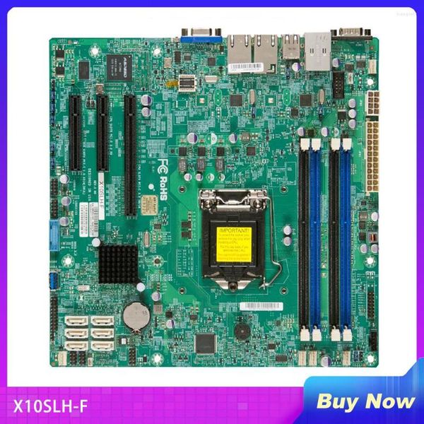 Cartes mères X10SLH-F pour le serveur Supermicro Carfeuille mère E3-1200 V3 / V4 4th Gen. Core i3 ECC Dual Gigabit Ethernet LAN PORTS LGA1150 DDR3