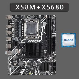 Moederborden X58 LGA 1366 CPU moederbordgeheugen met X5680 Reg ECC DDR3 tot 32 GB en Xeon Processor USB2.0 AMD RX -serie 1366 X58M