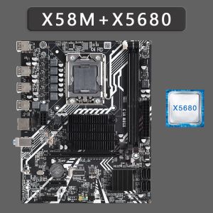 Placas de planta base X58 LGA 1366 Memoria de la placa base CPU con X5680 REG ECC DDR3 hasta 32 GB y Xeon Procesador USB2.0 AMD RX Serie 1366 X58M