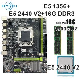 Cartes mères x79 E5 1356 Motorard LGA 1356 Kit CPU Intel Xeon E5 2450 V2 16GB 1600MHz RECC RAM Processeur Mother Board et Memory X79 Kit