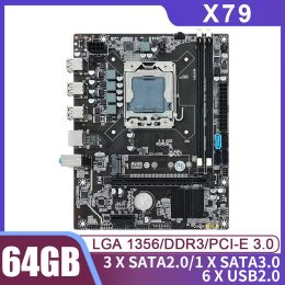 Moederborden X79 Moederbord 64 GB DDR3 Memory LGA 1356 PC MOEDER BORD 1866MHZ COMPUTER MOEDER BORD 2450 CPU SATA2.0/3.0 RAM M.2 Interface