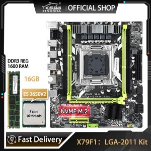 Cartes mères x79 Motherboard LGA 2011 Kit Xeon E5 2650 V2 Processeur et 16 Go DDR3 Prise en charge de la mémoire NVME PLACA MAE Motor Board LGA2011 X79F1