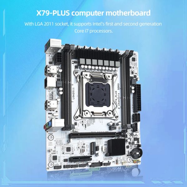 Cartes mères X79 Set Set Dual Channel LGA 2011 Desktop Motherboard M.2 NVME PC PCINE ENFORME RJ45 DDR3 RAM Memory 128 Go Support i7 CPU