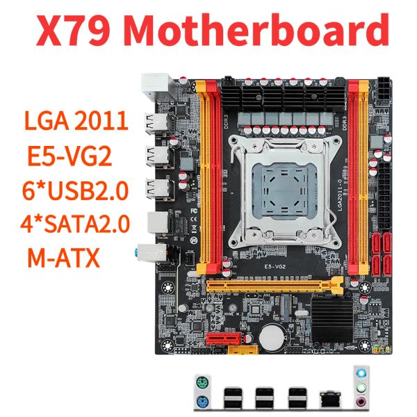 Placas base X79 Kit de juego de placa base VG2 NVME M.2 SSD LGA 2011 Soporte de placa base DDR3 MATX ECC RAM Memoria para CPU Intel E5