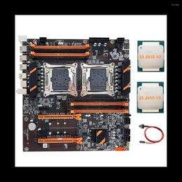 Cartes mères X99 Dual CPU Carte mère LGA2011 Support DDR4 ECC Mémoire Ordinateur 2XE5 2650 V3 Câble de commutation