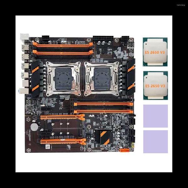 Cartes mères X99 Dual CPU Carte mère LGA2011 Support DDR4 ECC Mémoire Ordinateur 2XE5 2650 V3 2X Thermal Pad