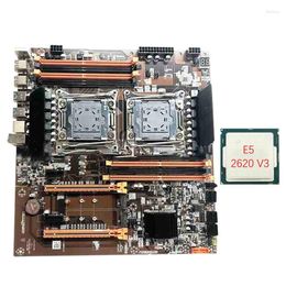 Placa base de servidor dual X99 con CPU E5 2620 V3 compatible con DDR4 RECC RAM PCI-E 16X M.2 interfaz de ordenador