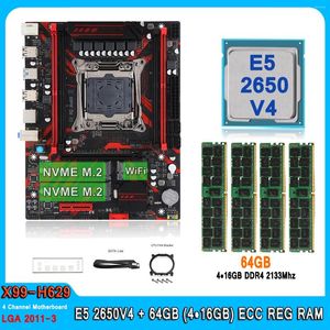 Cartes mères x99 Kit Motorboard LGA2011-3 Ensemble avec le processeur E5 2650V4 64 Go (4 16 Go) DDR4 ECC Memory M-ATX quatre canaux