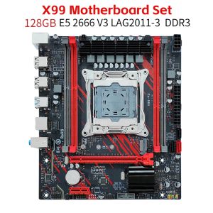 Cartes mères x99 Motherboard E5 2666 V3 Intel Lag20113 DDR3 128 Go ECC PC Kit Xeon x99 Set 1866MHz PC MAINPORME 128GB RAM M.2 PORT NVME / SATA