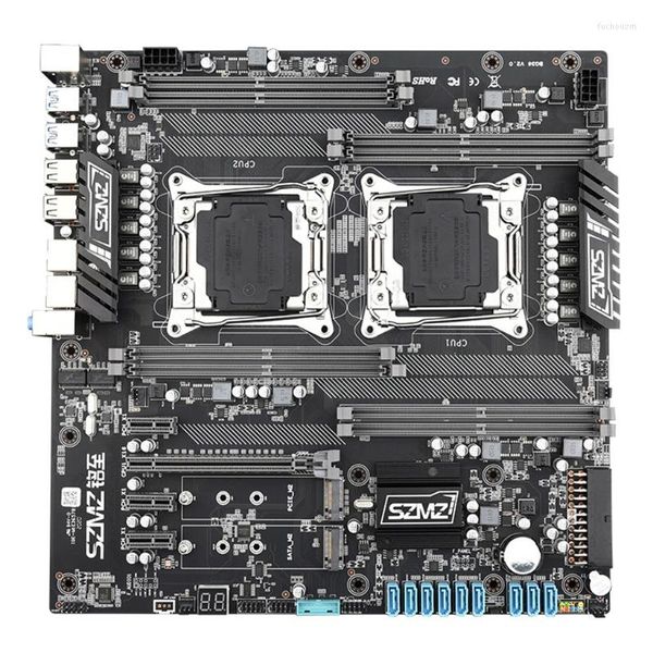 Cartes mères X99 Z8 double carte mère de bureau PCI-E 16X DDR4 8 2400 MHz emplacement mémoire NVME M.2 Interface SATA3.0 9 ALC662 5.1