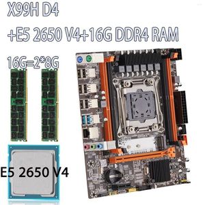Cartes mères X99H D4 LGA 2011-3 Carte mère Xeon Kit E5 2650 V4 CPU et 2 8 Go 16G DDR4 2133 MHz ECC REG Mémoire