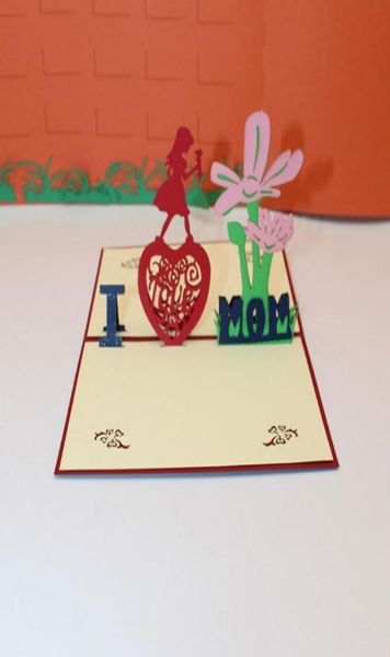 Cartes de vœux de la fête des mères Poste Carte postale 3d Fleur merci maman papa joyeux anniversaire cadeaux de mariage de mariée de mariage 4915467