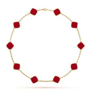 motief klaver ketting diamanten kettingen luxe sieraden ontwerper voor vrouwen 18k goud verzilverd schelp 4/klavertje vier ketting mode-sieraden kerstcadeau20