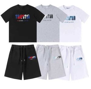 Motion design Katoenen Kleding Shorts Set Zomer Mannen Trapstar London Shooters Vrouwen Geborduurde Bodem Trainingspak Getijstroom ontwerp 671ess