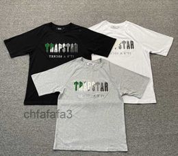 Motion Design Lente Zomer Trapstar T-shirt Heren Dames Groen Wit Handdoekborduurwerk T-shirt met korte mouwen Veelzijdig Comfort Katoen 23ess J9L9