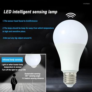 Luz de bombilla LED del sensor de movimiento 5W/12W ENCENDIDO/APAGADO Muro de iluminación al aire libre para estacionamiento en el hogar Detector de lámparas inteligentes Noche