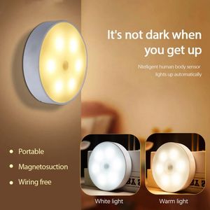 Motion Sensor LED Night Light Lifable Smart Wall Mounted Lamp voor trappen Halway Cabinet Kast Garderobe Night Light