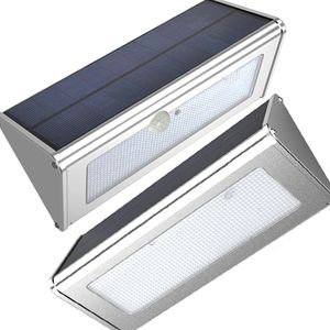 Lámparas solares LED de aluminio sensor de movimiento 48LED superbrillante 1000lm 4 modos luces de pared impermeables de seguridad para jardín al aire libre