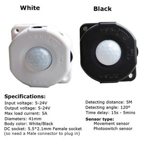 Motion Sensor Light Switch DC 5V 12V 24 V Movement Automatische Infrarood 12 V Sensoren Bewegingen Verstelbare Timer Detector LED PIR-schakelaars