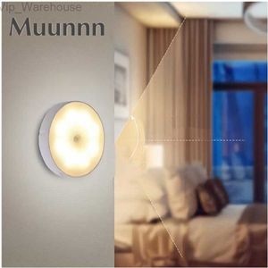 Capteur de mouvement lumière USB veilleuse LED lampe avec interrupteur lumières inductrices rechargeables pour cuisine escaliers couloir placard chambre HKD230824