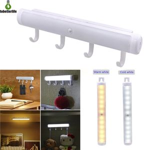 Motion Sensor Light USB Oplaadbare Wireless Night Light Draagbare kastverlichting met afneembare haken voor kast Gang Trap