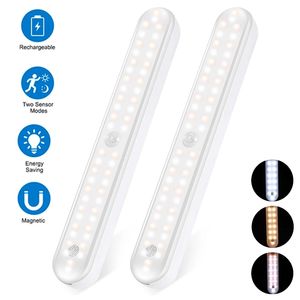 Lumière LED sans fil avec détecteur de mouvement, Rechargeable par USB, luminaire intelligent pour placard, garde-robe, rétro-éclairage pour armoires de cuisine