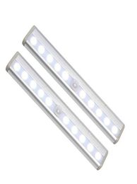 Veilleuses à capteur de mouvement 10 LED bâton rechargeable sur n'importe où barre lumineuse LED magnétique pour sous-armoire placard couloir escalier2819991