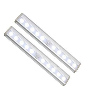 Veilleuses à capteur de mouvement 10 LED bâton rechargeable sur n'importe où barre lumineuse LED magnétique pour sous-armoire placard couloir escalier2140507