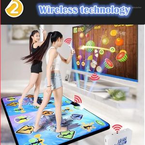 Capteurs de mouvement Dance Pads KL Double Mat Wireless Controls Games Yoga Mats Fitness Menu anglais For TV PC Guide de lumière Flash de l'ordinateur 1